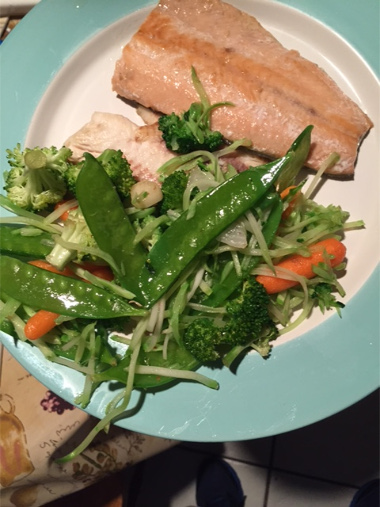 stir fry salmon and tiilapia